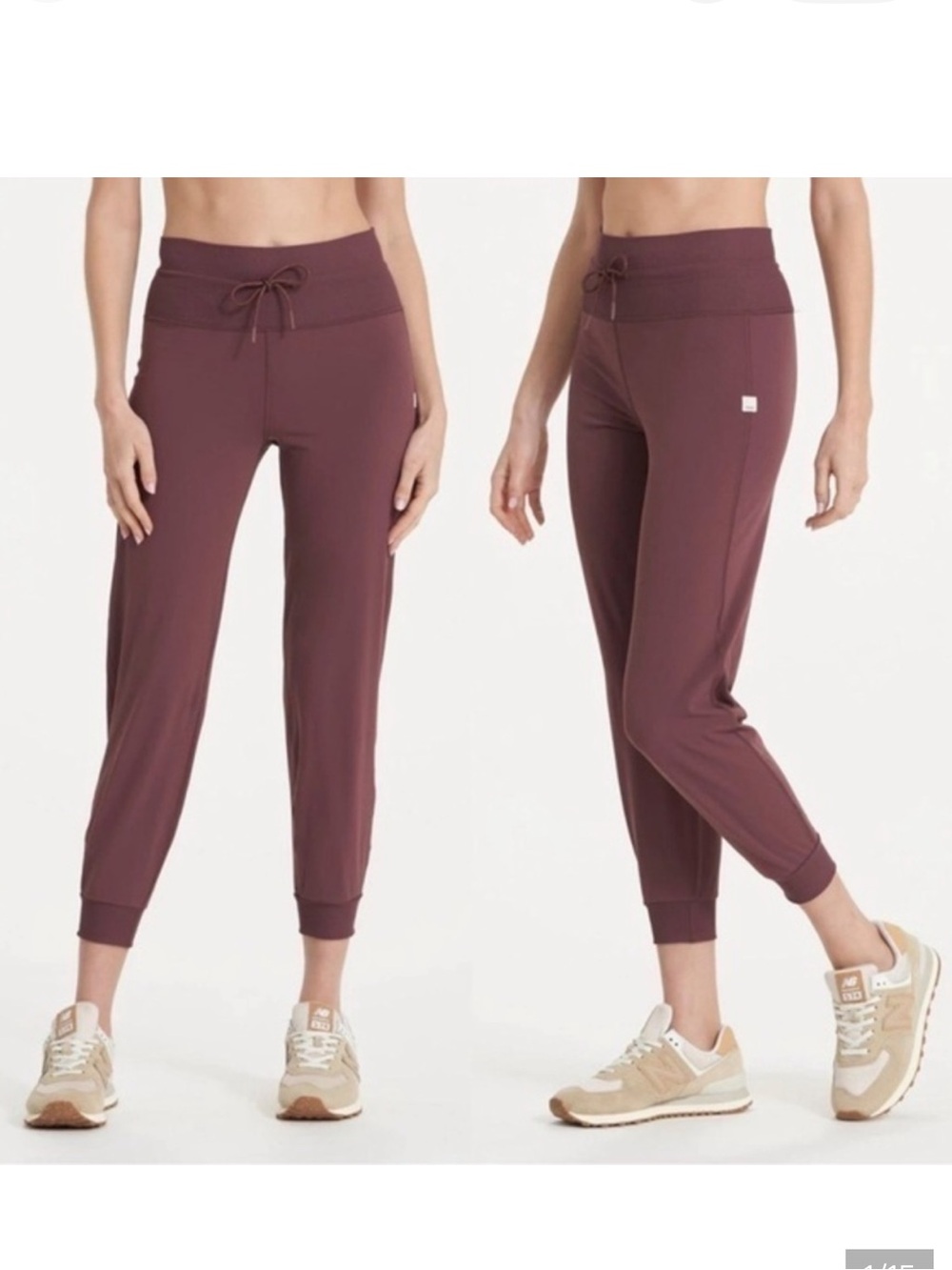 Vuori Women's Daily High Waisted Joggers in Deep Burgundy Size Small